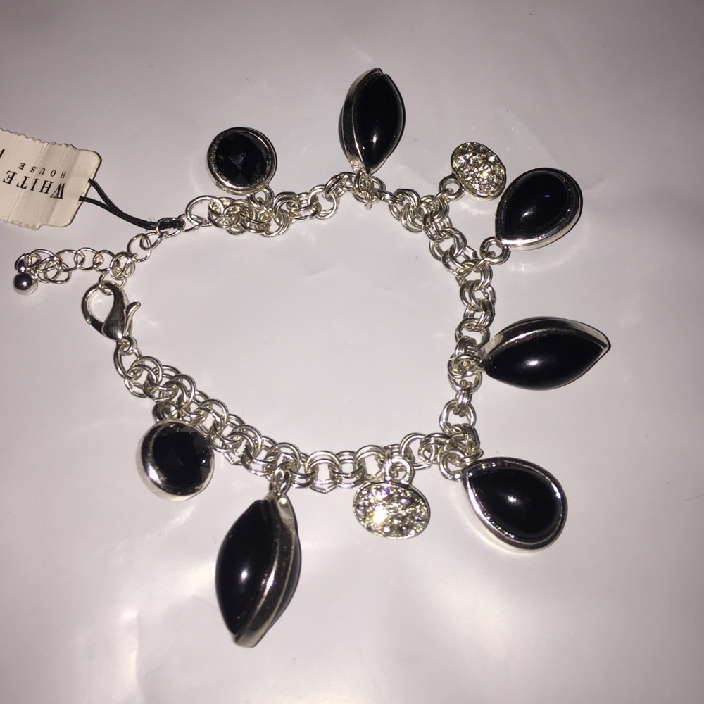 White House Black Market silver & black bracelet new
